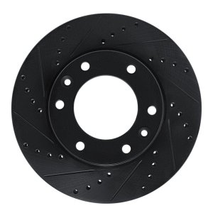 Hyundai Entourage Brake Rotor (1) - Front Left - R1 Concepts - Drilled & Slotted - Black - `06-`14